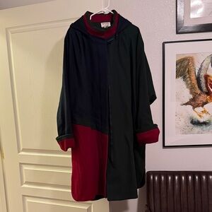 Venezia Blue, Green and Red Women's Cape Like Jacket